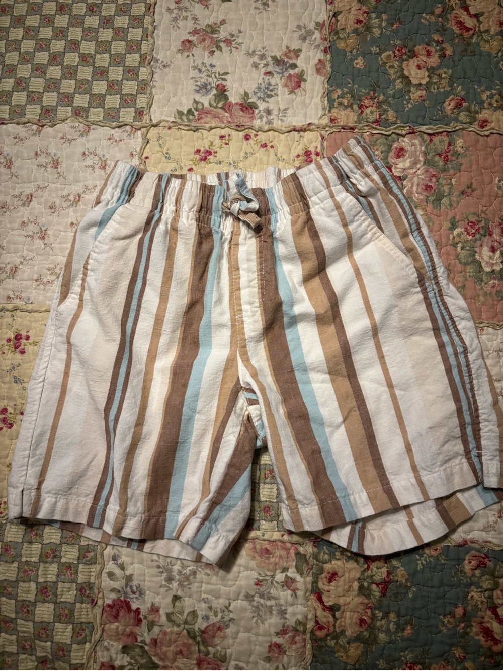 Cat and Jack Boy’s Striped Cotton Drawstring Shorts -Size 8